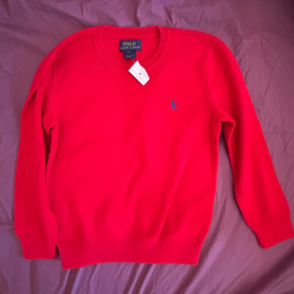 Polo by Ralph Lauren kid’s  Vibrant Red Crewneck Sweater